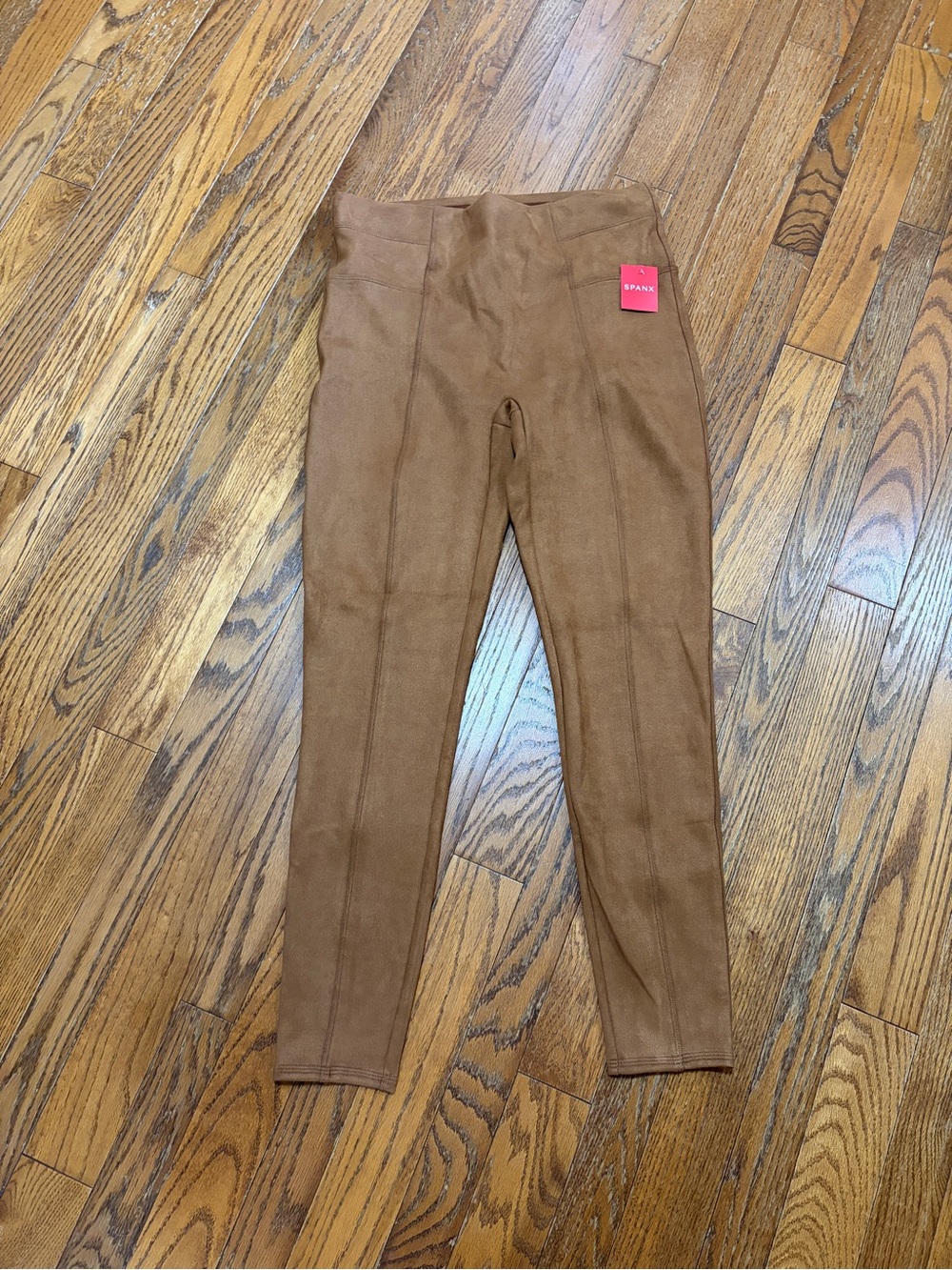 NWT Spanx Faux Suede Leggings Rich Caramel Brown Size XL
